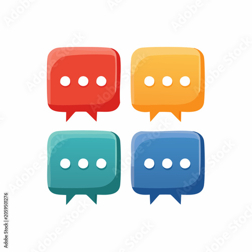 Colorful Chat Bubbles with Ellipsis