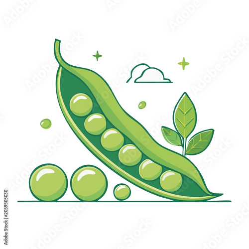 Flat design vector of a fresh cucumber with leaves