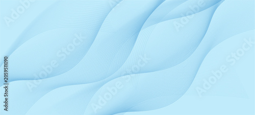 Abstract flowing traAbstract flowing transparent waves on blue background. nsparent waves on blue background.