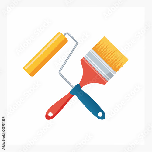 Paint Roller and Brush Icon