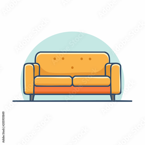 Orange Sofa Illustration