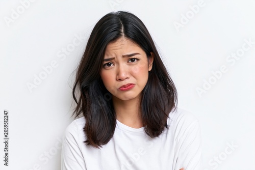 Woman sad face portrait
