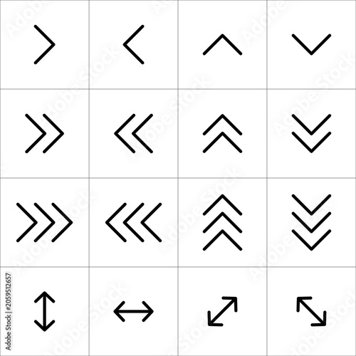 Minimal Navigation Arrow Icon Set – Line Direction Symbols Collection
