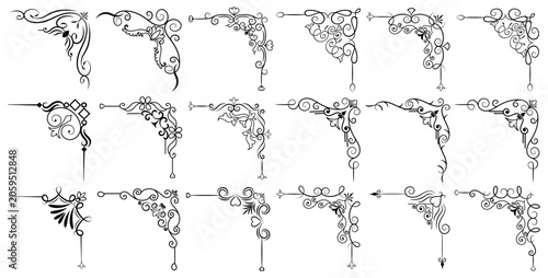 Konstfotografi Decorative Corner Ornament Collection. Vintage corner set.