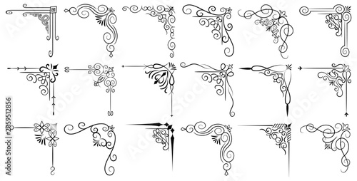 Konstfotografi Decorative Corner Ornament Collection. Vintage corner set.