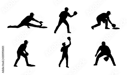 Φωτογραφία Baseball Player Silhouettes: Action Poses, Sports Graphics, Athlete Illustration