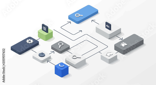 A flowchart illustrating data exchange and synchronization across multiple devices.