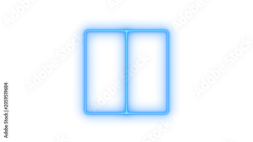 Fotografie Glowing neon pause button icon isolated on transparent background