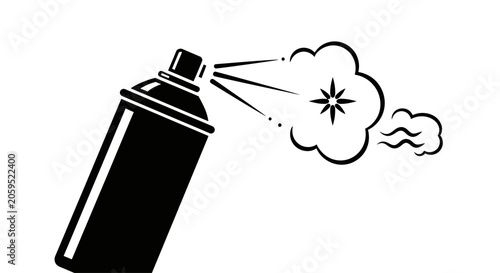 Black and White Spray Paint Can Icon
