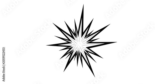 Black and White Starburst Explosion Vector Graphic