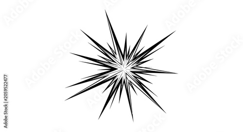 Black and White Starburst Explosion Vector Icon