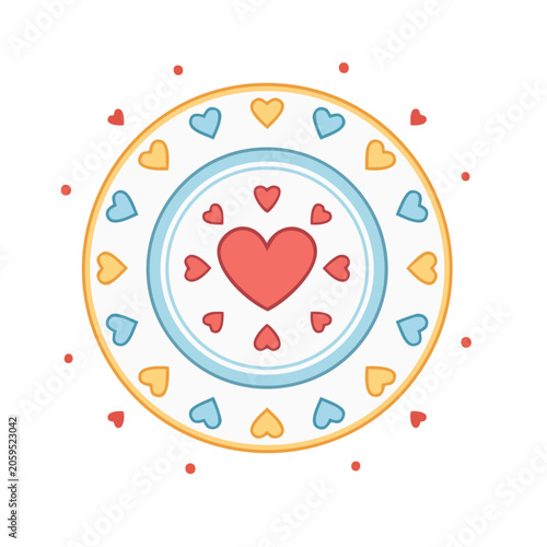 Colorful Heart Pattern in Circular Design