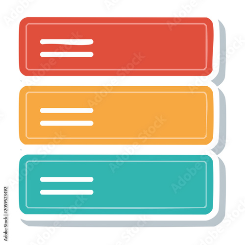 Stacked document icons in flat design