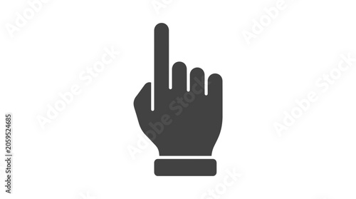 Foto Dark gray hand pointing up with index finger