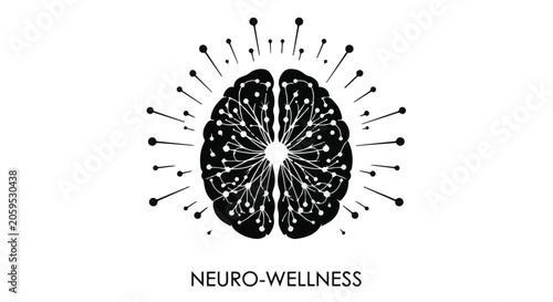 Abstract representation of brain activity and neural network, symbolizing cognition and wellness.
