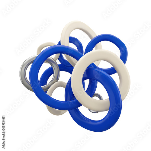 Abstract Interlocking Rings 3D Render