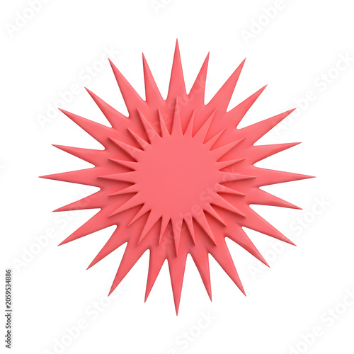Abstract Pink Starburst 3D Render
