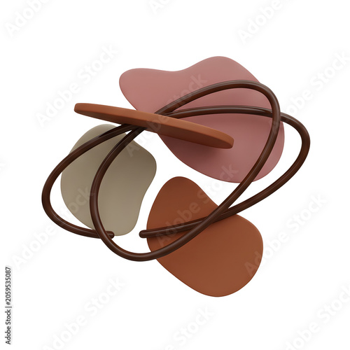 Abstract Shapes 3D Render Minimalist Design