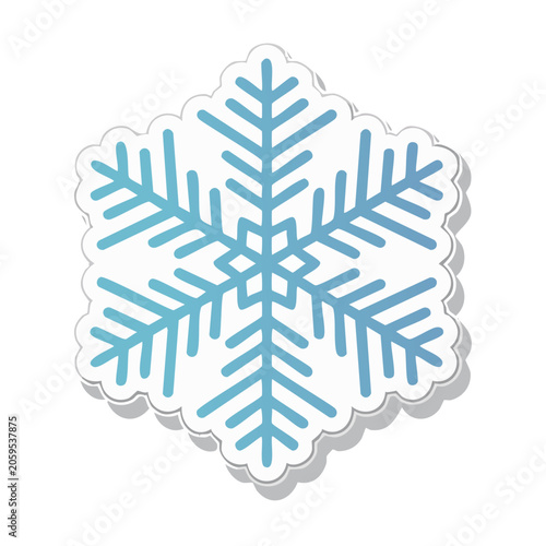 Blue Snowflake Illustration on White Background