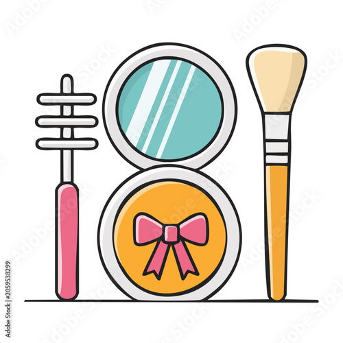 Flat design cosmetics set illustration