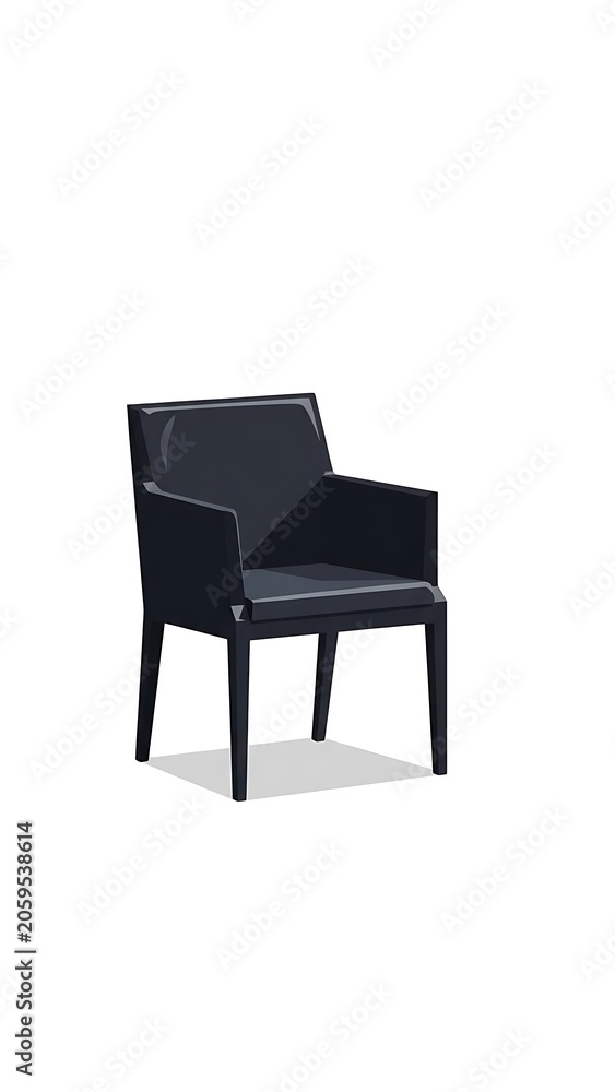 Fototapeta premium Modern Black Minimalist Armchair Illustration