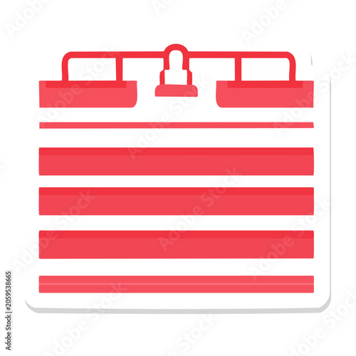 Red spiral notebook icon with lined pages