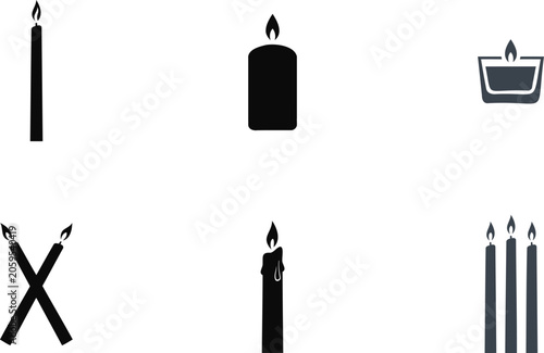 Φωτογραφία Various types of candles and tealight in different positions