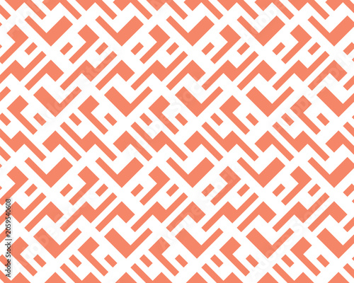 Abstract geometric pattern. A seamless vector background. White and pink ornament. Graphic modern pattern. Simple lattice graphic design