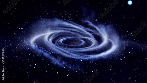 Celestial Sapphire Ring of Stardust Glowing in Cosmic Smoke in Perfect Orbit