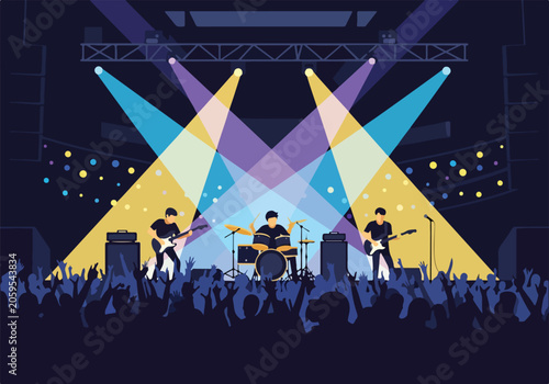 Foto A colorful illustration of a rock concert
