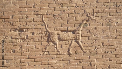 Wall decoration in ancient Babylon, Iraq