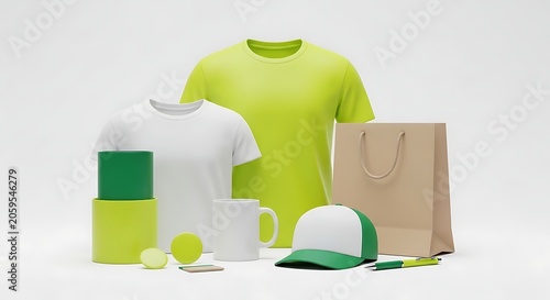 Collection of Promotional Merchandise Items for Branding and Marketing.