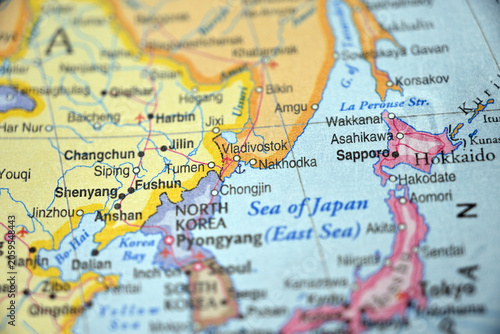 Foto Vladivostok Russia Map with Blurred Background – Pacific Port City Highlight