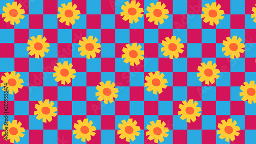 colorful floral grid background