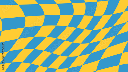 yellow blue twist checker background