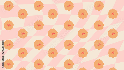 peach polka dot background