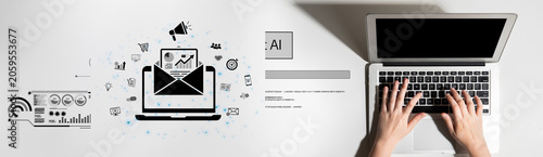 Foto A concept of a digital marketing campaign delivered via email
