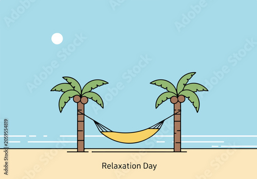 Photos A serene beach with a hammock on a relaxation day
