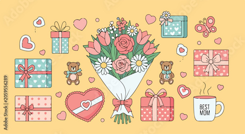 Fotografie A heartwarming Mother's Day illustration