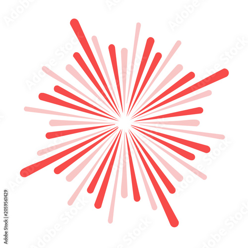 Red firework burst vector illustration