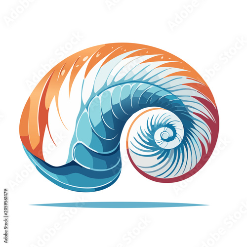 Abstract blue and orange swirl vector design