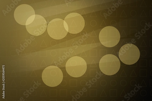 Golden Geometric Pattern Background with Glowing Circles