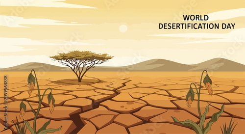 Photos A desolate desert landscape with cracked earth