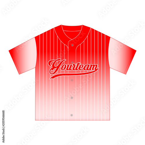 Red Pinstripe Baseball Jersey Mockup