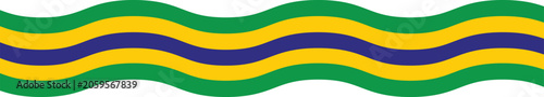 Fotografie Brazil Flag Wavy Stripes Vector Background