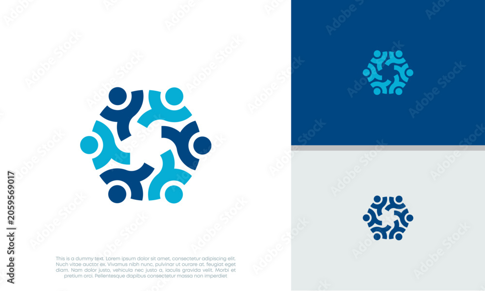 Fototapeta premium Human Resources Consulting Company, Global Community Logo