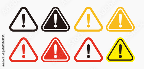 Bild auf Leinwand danger signs, warning signs, attention signs, exclamation marks