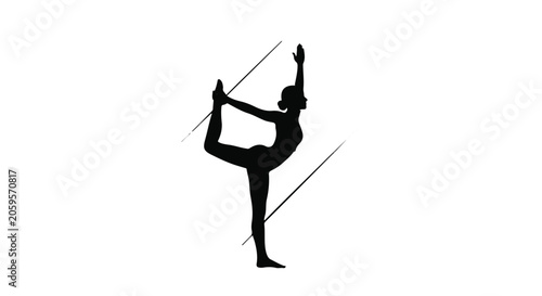 Silhouette of woman in elegant yoga pose symbolizing balance and strength