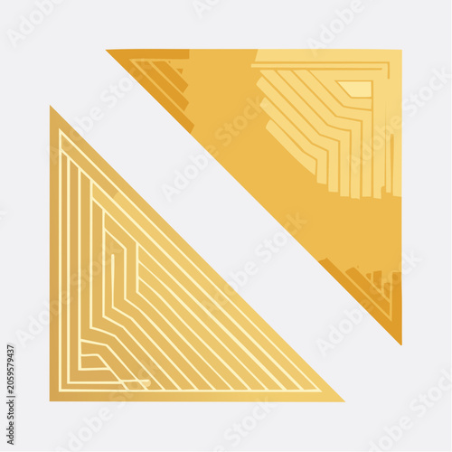 Abstract Golden Geometric Shapes