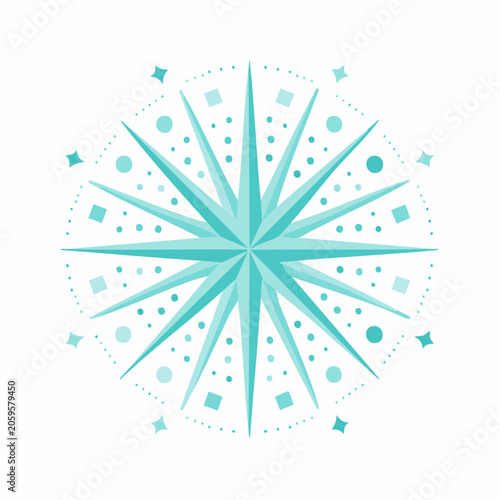 Abstract Geometric Snowflake or Starburst Design